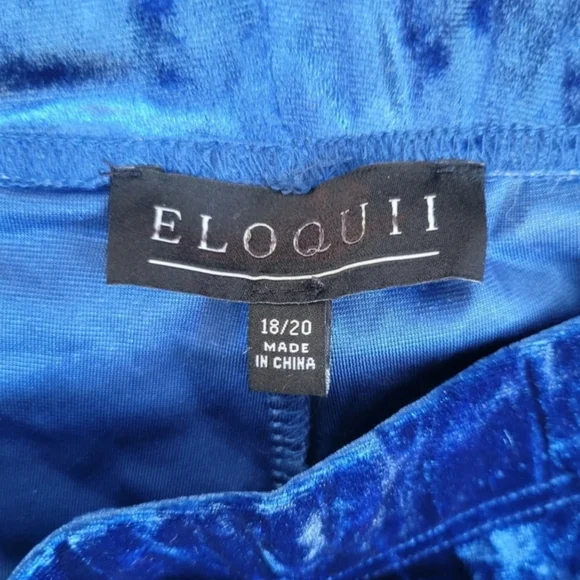 NWOT Eloquii High Rise Wide Leg Crushed Velvet Pants 18/20 - Picture 5 of 8